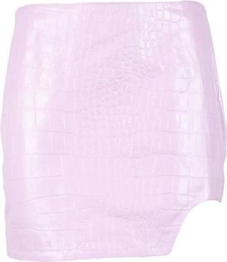 Patrizia Pepe Leren Minirok met Ritssluiting - Dames - Korte rokken - Roze - L - Leer - Rokken