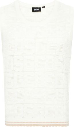 GCDS monogram macramé sleeveless jumper - men - Acrylic/Cotton - S - Neutrals