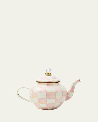 MacKenzie-Childs Rosy Check Enamel Teapot, 4 Cup