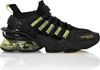 Plein Sport Tiger Attack//Gen.x.04 Runner Unisex in Black/yellowfluo at Nordstrom, Size 44