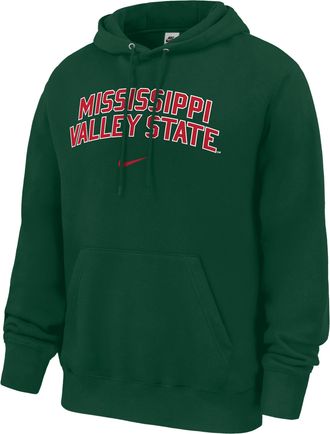 Nike Mens College (Mississippi Valley State University) Club Fleece Pullover Hoodie in Green | M31233MVSU26-DGR