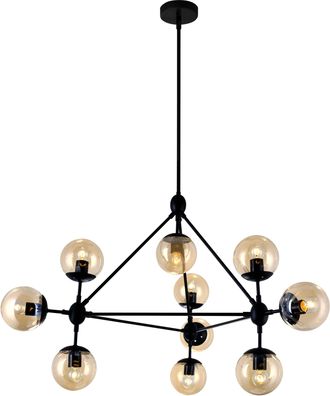 CWI Lighting Glow 10 Light Chandelier With Black Finish