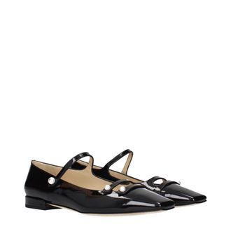 Jimmy Choo London Patent Leather Mary Jane Ballet Flat - Black