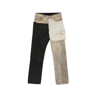 Rick Owens Straight Jeans, male, Multicolor, Size: W32 Panelled Straight Jeans