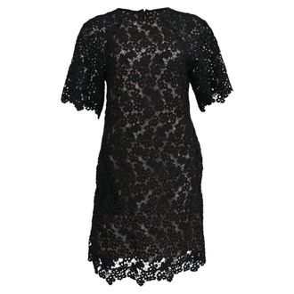 Erdem Erdem Aliya Floral-Lace Mini Dress in Black Polyester