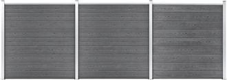 vidaXL Valla De Jard&iacute;n De Wpc Gris 526x186 Cm Vidaxl