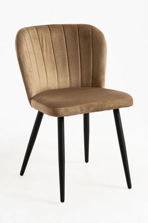 Regalos Miguel Sillas Comedor - Silla Luk Terciopelo - Marr&oacute;n Claro