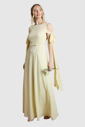 Coast Bow Sleeve Maxi Dress in Lemon at Nordstrom, Size 10
