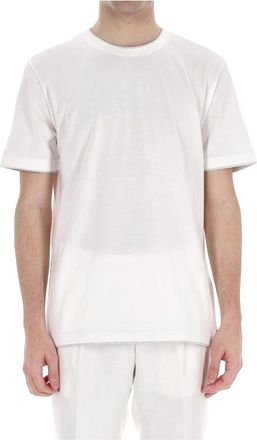 Eleventy Double-Profile T-shirt - Heren - T-shirts - Wit - 2XL - Katoen - Tops