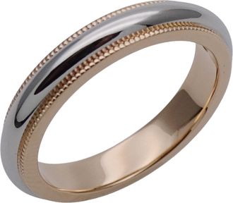 Tiffany & Co. Silver Pink Gold Pink Gold (18K) Platinum 950 Band Ring (Pre-Owned)