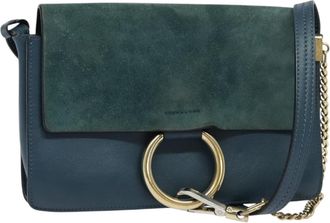 Chloé Faye Blue Suede Shoulder Bag (Pre-Owned)