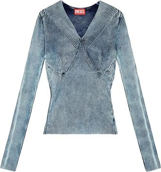 Diesel Top con scollo a V - Blu