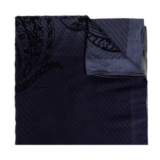 Etro Etro, Scarves, male, Blue, Size: ONE SIZE Jacquard Scarf With Placed Paisley Motif