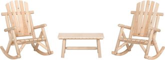vidaXL Vidaxl - Juego De Muebles De Jard&iacute;n 3 Piezas Madera Maciza De Abeto