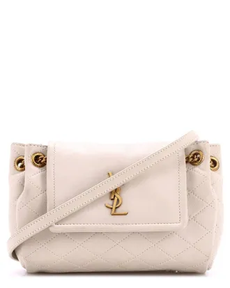 Saint Laurent Beige Quilted Leather Nolita Satchel Mini (Authentic Pre-Loved)