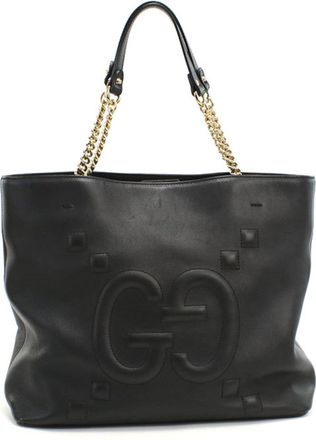 Gucci Black Leather Tote Bag (Pre-Owned)