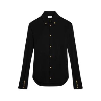Celine Shirt in cotton jersey - female - CELINE - Shirts - Black - XS - Blouses & Shirts