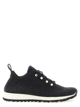 Jimmy Choo London Black Tencel Low Top Womens Sneakers