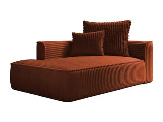 Vente-Unique Chaise longue izquierda de pana gruesa terracota PINETA