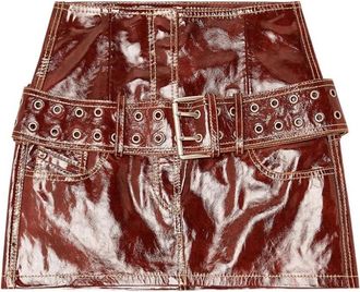 Diesel L-Evant Rok - Dames - Leren & Su&egrave;de rokken - Bruin - XS - Leer - Rokken