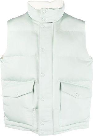 Alexander McQueen logo-print gilet - men - Polyester/Polyester - 50 - Green