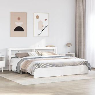 vidaXL Vidaxl - Bed Frame with Headboard without Mattress White 180x200 cm Super King