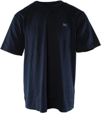 C.P. Company Gemerceerd Lichtgewicht Jersey T-shirt - Heren - T-shirts - Blauw - XS - Katoen - Tops