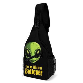 Generic Aliens Believer Unisex Shoulder Bags Casual Crossbody Chest Bag Sling Backpack for Hiking Cycling Travel