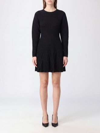 Elisabetta Franchi Mini abito Elena in maglia a maniche lunghe con spalle cadute