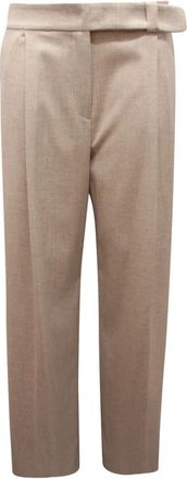 D.exterior Soft Flanella Broek - Dames - Straight fit broeken - Beige - M - Wol - Broeken