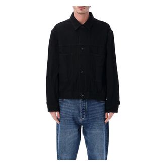 STUDIO NICHOLSON Denim Jackets, male, Black, Size: L Work Jkt