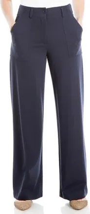 Max Studio Ponte High Waist Wide Leg Pants in Dark Navy at Nordstrom Rack, Size X-Small