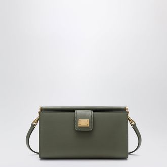 Dolce & Gabbana Plong&eacute; calfskin phone bag in military green