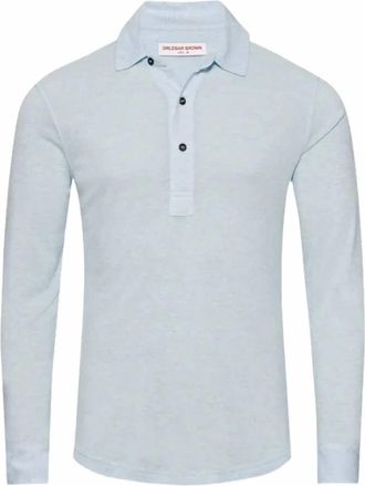 Orlebar Brown Mens Sebastian Long Sleeve Tee In Light Blue