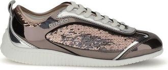 Pinko Pinko Womens Sequined Leather Sneakers - Grey Nylon - Size EU 36