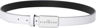 John Richmond Logo Gesp Riem - Dames - Riemen - Wit - 85 CM - Katoen - Accessoires