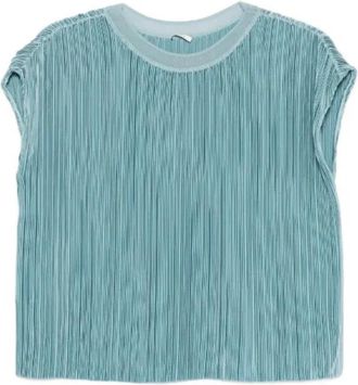 Joseph Cedre Geplooide Satijnen Top - Dames - Blouses - Blauw - L - Satijn - Overhemden