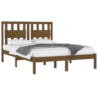Berkfield Home Beautiful Bed Frame Honey Brown Solid Wood Pine 200x200 cm