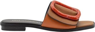 Noa Harmon Ciabattina con fascione e accessorio - Dames - Sandalen - Bruin - 37 EU - Leer - Schoenen