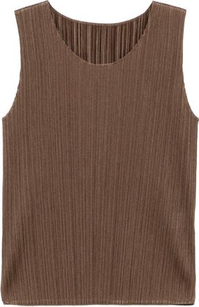 Pleats Please Issey Miyake pleated vest - Brown