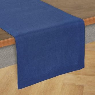 Solino Home Linen Table Runner for Dining Table, Holiday and Everyday Table Decor - Fete in Indigo Blue at Nordstrom, Size Large