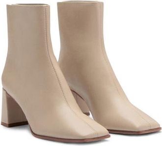 Mango Block Heel Bootie in Ecru at Nordstrom, Size 6.5Us