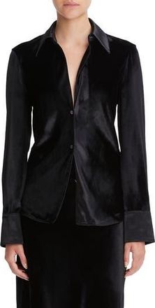 Vince Bias Cut Velvet Blouse in Black at Nordstrom Rack, Size Medium