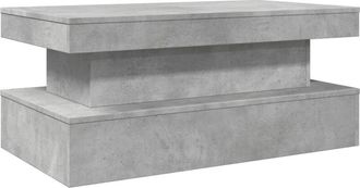 vidaXL Mesa De Centro Con Luces Led Gris Hormig&oacute;n 90x50x40 Cm Vidaxl