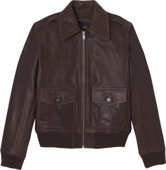 A.P.C. A. p.c. Short Leather Jacket