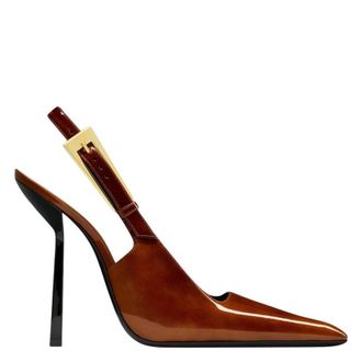 Saint Laurent Patent Leather Lee Slingback Pumps, Brand Size 40 ( US Size 10 )