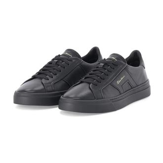 Santoni Sneakers, male, Black, Size: 9 1/2 US Double Buckle Sneaker