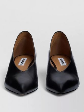 Jil Sander arc leather pumps low wedge heel