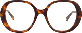 Chlo&eacute; 51mm Square Optical Glasses in Havana Havana Transparent at Nordstrom Rack
