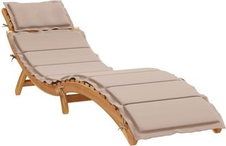 vidaXL vidaXL Sun Lounger with Cushion Taupe Solid Wood Acacia